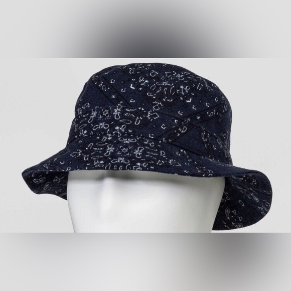 Original Use  Blue Paisley Print Bucket Hat - Picture 1 of 6